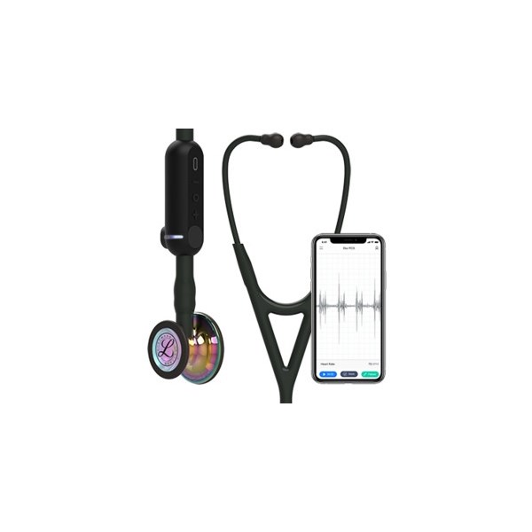 Stethoscope Littmann Core Digital Black with Rainbow Chestpiece 27&quot;