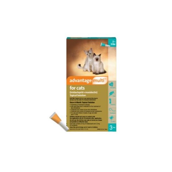 Advantage Multi Cat Turquoise 3 dose card 2-5 lbs 6 cards/bx
