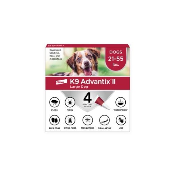 K9 Advantix II Dog Red 20-55lb 4 month 6 cards/bx