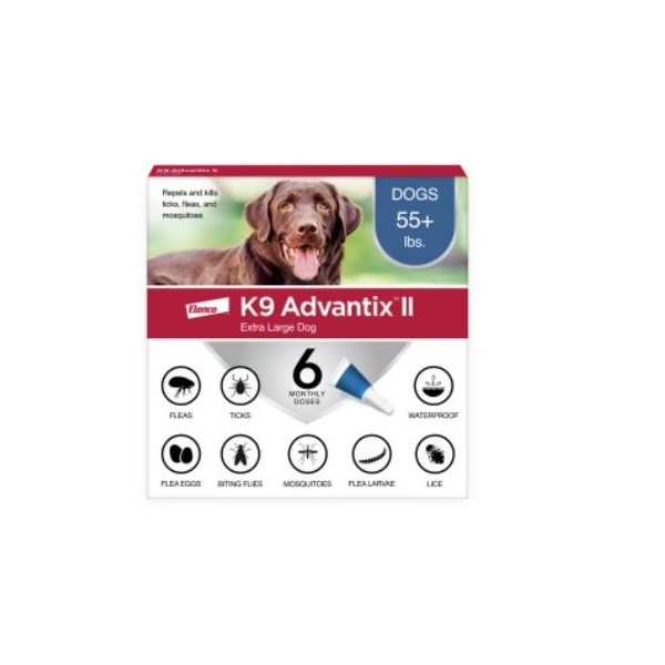 K9 Advantix II Dog Blue 55-88lb 6 month 6 cards/bx