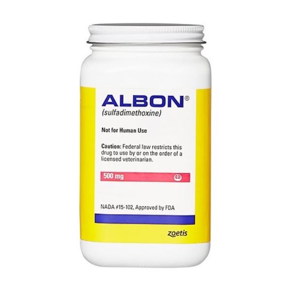 Albon Tabs 500mg 500ct Vet Label Sulfadimethoxine