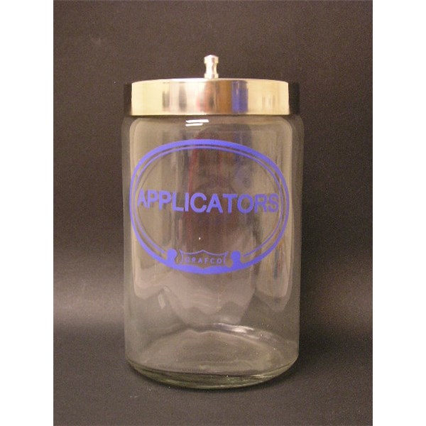 Applicators Labeled Sundry Jar With Lid