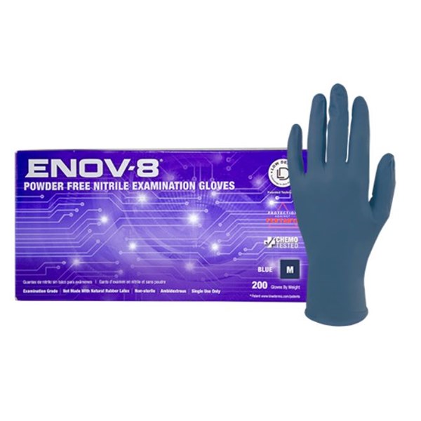 Exam Glove Enov-8 Chemo Medium Nitrile Latex-Powder Free 3.5mil 200/bx