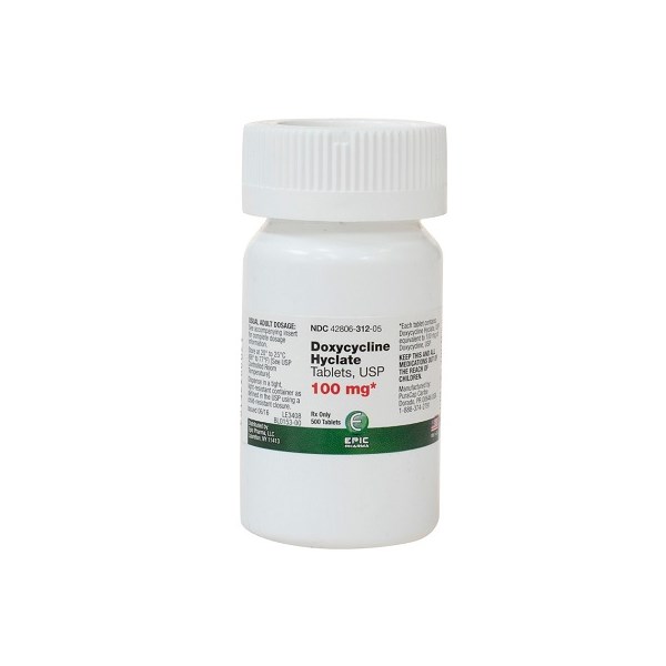 Doxycycline Tabs 100mg  500ct  Epic Label