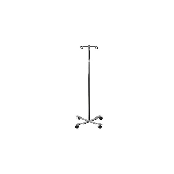 IV Stand 2 Hook with casters 4 Leg Adjustable Height