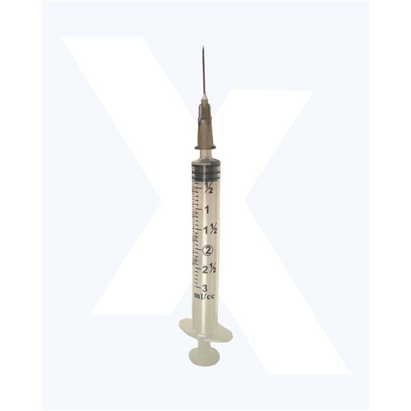 Exel Syringe 3cc with 22g x 3/4 Luer Slip   100/bx