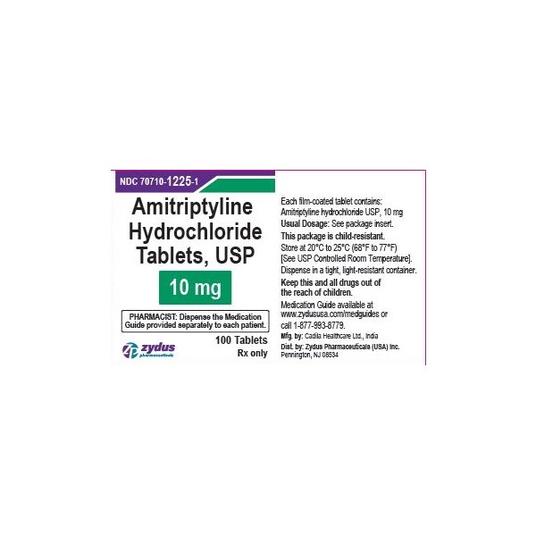 Amitriptyline Tabs 10mg 100ct Zydus Label