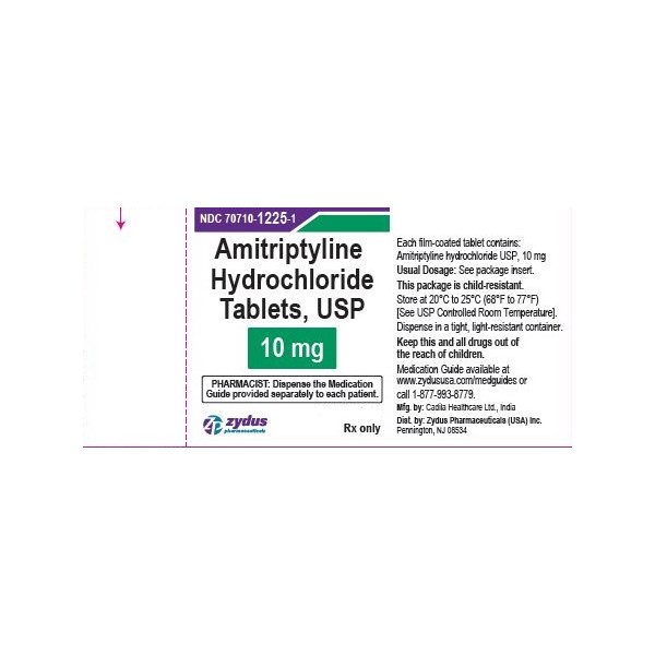 Amitriptyline Tabs 10mg 1000ct Zydus Label