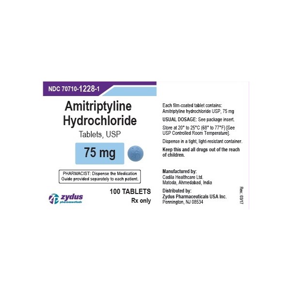 Amitriptyline Tabs 75mg 100ct Zydus Label