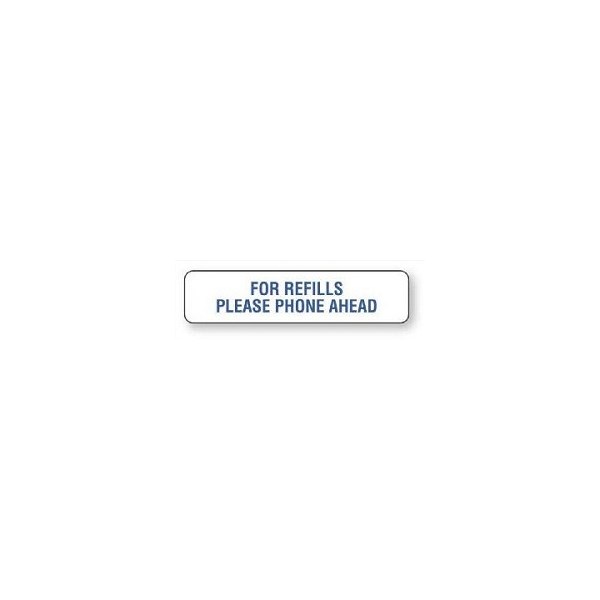For Refills Phone Ahead Label White 1-5/8&quot; x 3/8&quot; 500ct