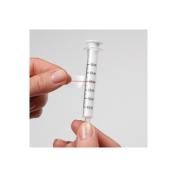 Red Fill Line For Syringe Label 1-1/2&quot; X 1/2&quot;