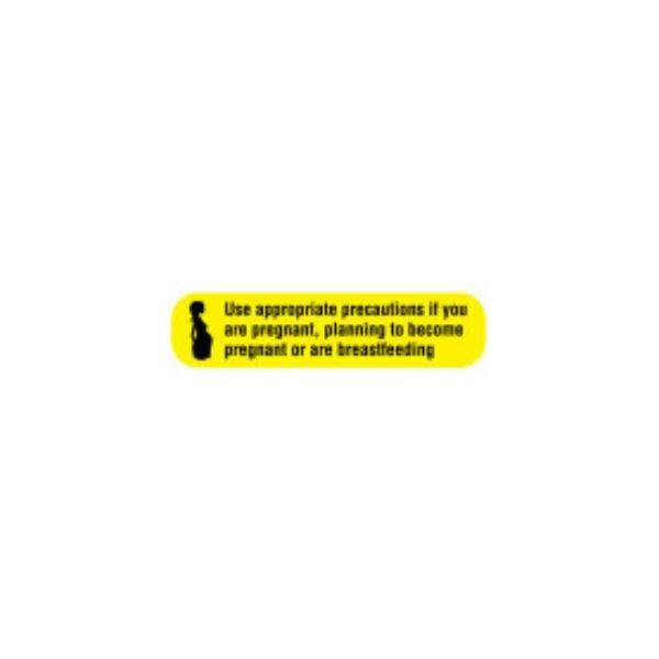Do Not Handle If Pregnant Label 1-5/8&quot; x 3/8&quot; 1000/roll Yellow