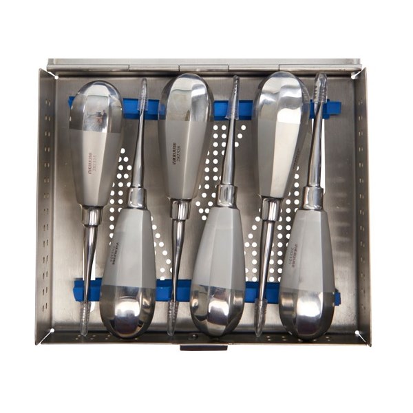 Kruuse Dental Luxator Set  6 piece 1mm-6mm (serrated short handle)