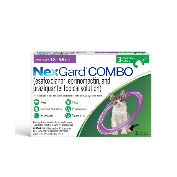 Nexgard Combo for Cats 1.8-5.5lbs (3 dose x 10)