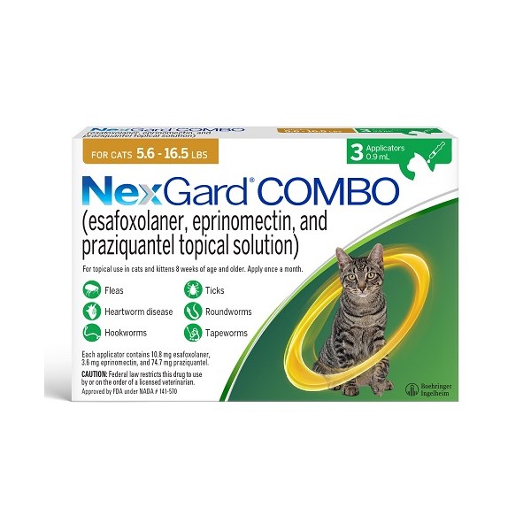 Nexgard Combo for Cats 5.6-16.5lbs (3 dose x 10)