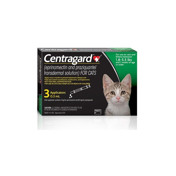Centragard Cat Small 3pk  10 Cards/Carton