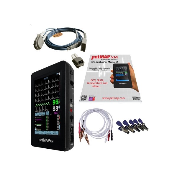 petMAP XM ECG/Analog Spo2/Temp/ Bluetooth Device 5&quot; Display