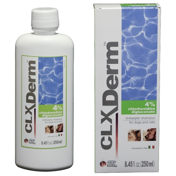 CLXDerm Chlorhexidine digluconate 4% Shampoo 8.45oz (250ml)