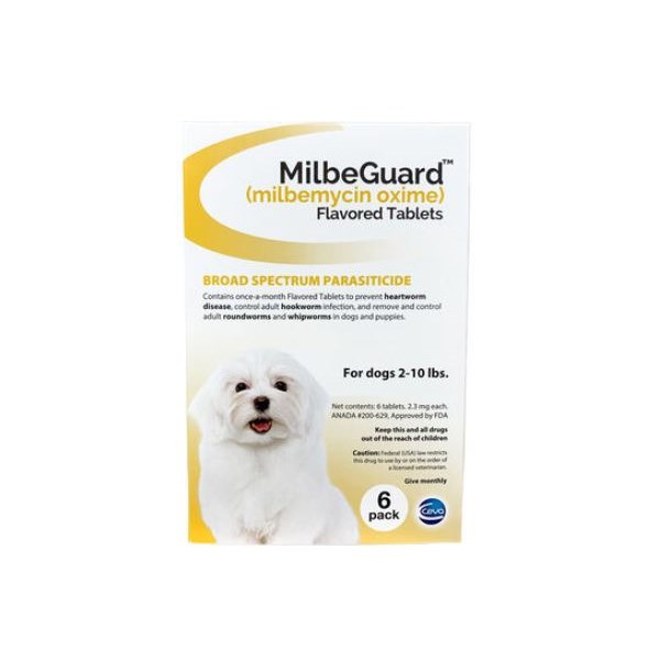 Milbeguard Small Dog Yellow 2.3mg 6 dose CARD 2-10lbs