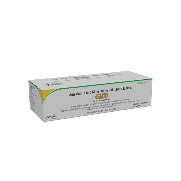 Amoxi Clav Tabs 62.5mg 210ct (Amoxicillin / Clavulanate) Cronus Label