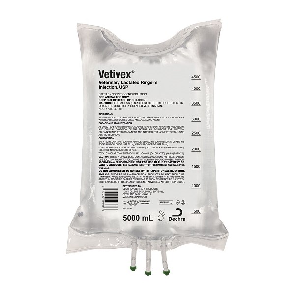 Vetivex Lactated Ringers 5000ml 2bags/bx