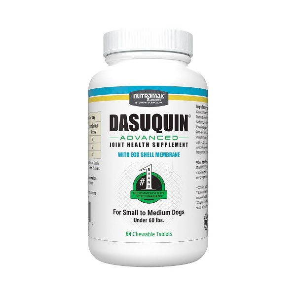 Dasuquin Advanced Chew Tabs with Egg Shell Membrane (ESM) Small Medium Dog 64ct