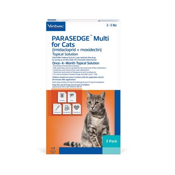 Parasedge&trade; Multi for Cats 2-5lbs 3 doses/card 10 cards/box