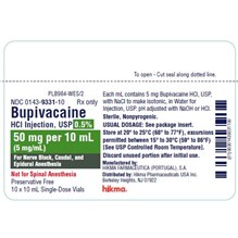Bupivacaine Injection 0.5% 10ml 10pk  FULL BOX ONLY