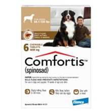 Comfortis Chew Tabs  60-120lbs  Brown 6 dose 10 cards/bx
