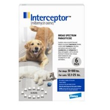 Interceptor White 23mg 51-100lb 6 dose 10pk