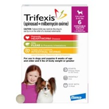 Trifexis Chew Tabs 5-10lbs  Pink  6 month 10 cards/bx