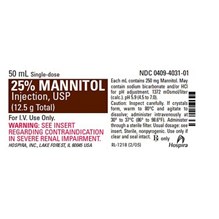 Mannitol Injection 25% 50ml 25pk Full Pack Only