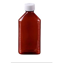 Plastic Oval Bottle 6oz  with CR Caps Amber 78/bx