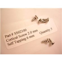 Cortical Screw 2mm X 6mm Hex Head And Self Tapping 5Pk