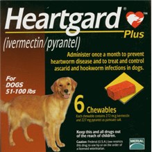 Heartgard Plus Chew 51-100lb Brown 272mcg 6 Month 10x6ds