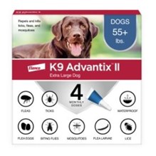 K9 Advantix II Dog Blue 55-88lb 4 month 6 cards/bx