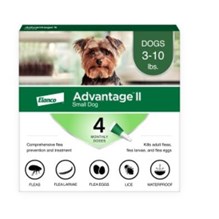 Advantage II Dog Green 3-10lb 4 month  6 cards/bx