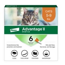 Advantage II Cat Orange 5-9lb  6 month  6 cards/bx