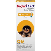 Bravecto Dog Topical Solution 4.4-9.9lbs 112.5mg Yellow 10x1ds