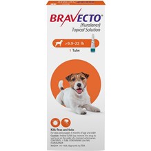 Bravecto Dog Topical Solution 9.9-21.9lbs 250mg Orange  10x1ds