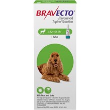 Bravecto Dog Topical Solution 22-44lbs 500mg Green 10x1ds