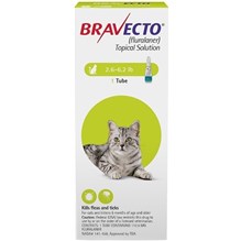 Bravecto Cat Topical Solution 2.6-6.2lbs 112.5mg Green 10x1ds