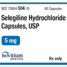 Selegiline Caps 5mg 60ct Novitium Label