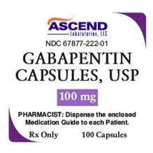 Gabapentin Caps 100mg 100ct