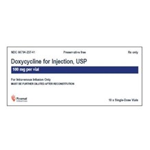 Doxycycline Injection lyophilized 100mg 10ml 10/pk