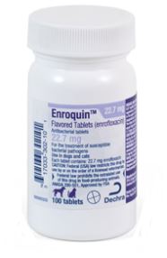 Enroquin Flavortabs 22.7mg 100ct Enrofloxacin (NEW Label)
