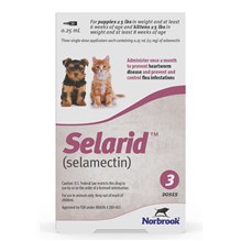 Selarid Puppy/Cat up to 5lbs 3 tubes/card 15mg Mauve 10 cards/cs   (Sold by the card)
