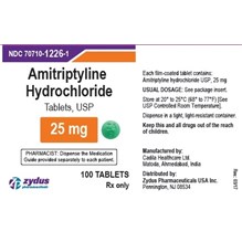 Amitriptyline Tabs 25mg 100ct Zydus Label