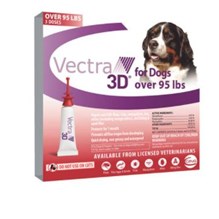 Vectra 3D Dogs and Puppies Red 95+ lbs 3 dose SINGLE CARD