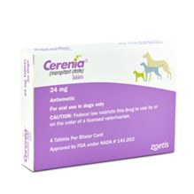 Cerenia Tabs 24mg 4ct/card x 10 cards Purple